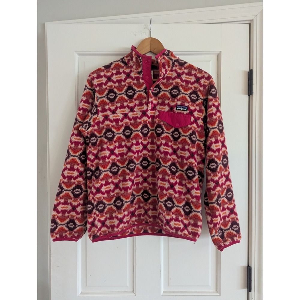 Patagonia Synchilla Snap T Aztec Tribal Fleece Pullover Size S Small Womens